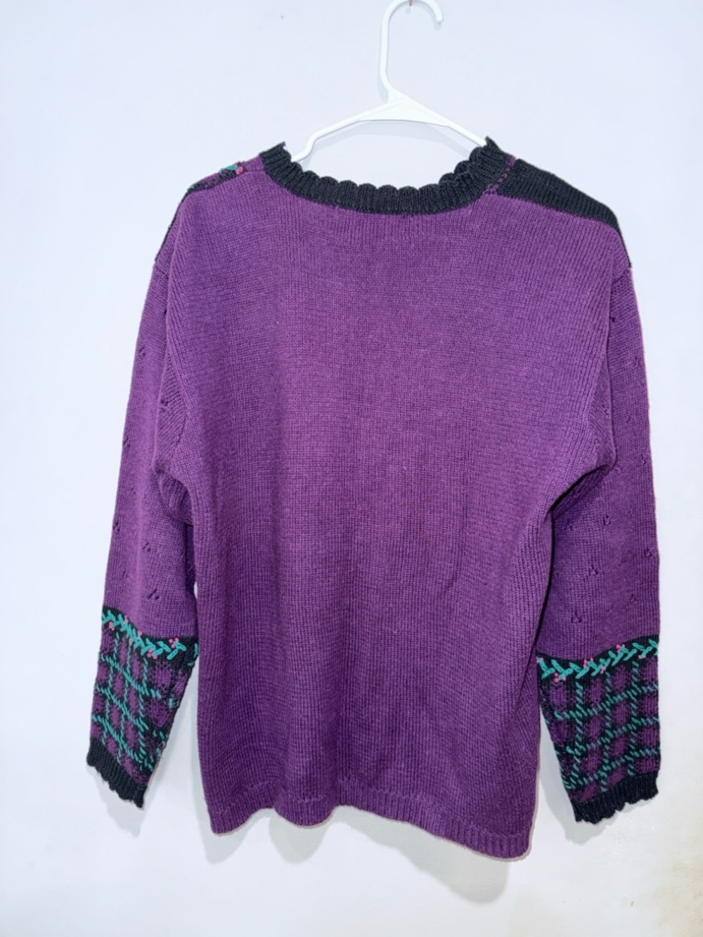 Jantzen Purple and Black Floral Patchwork Cardigan - Picture 7 of 10